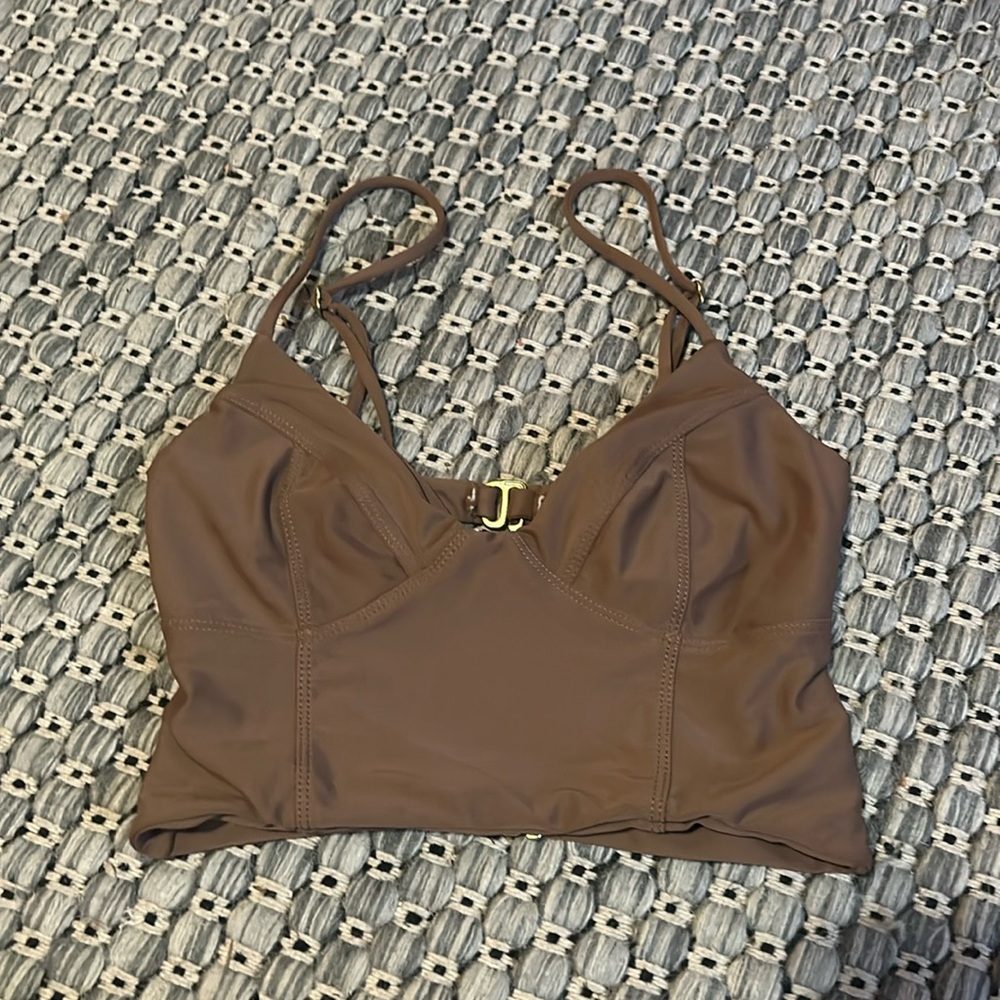 EUC never worn only tried on Tori Praver swim top. Sz S. **Mocha colour**